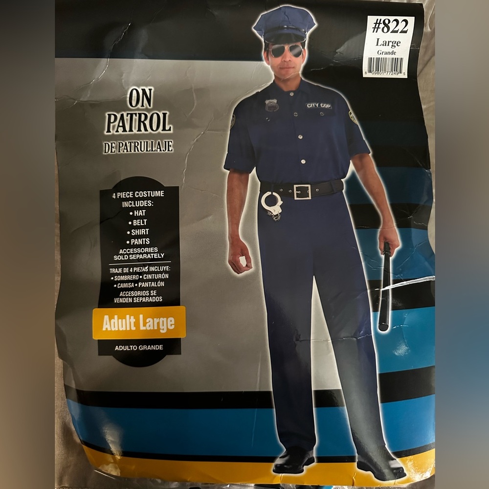 Male cop costume large